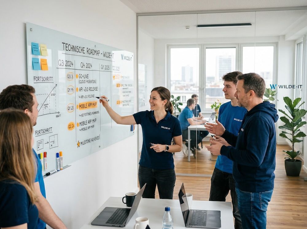 Das Team der Wilde-IT hält einen Solution Design Workshop ab